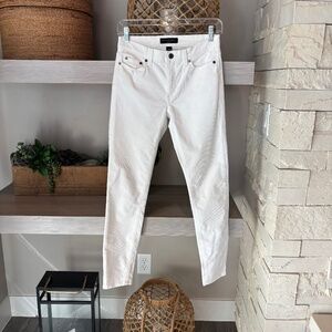 Banana Republic White Corduroy Skinny Ankle Jean